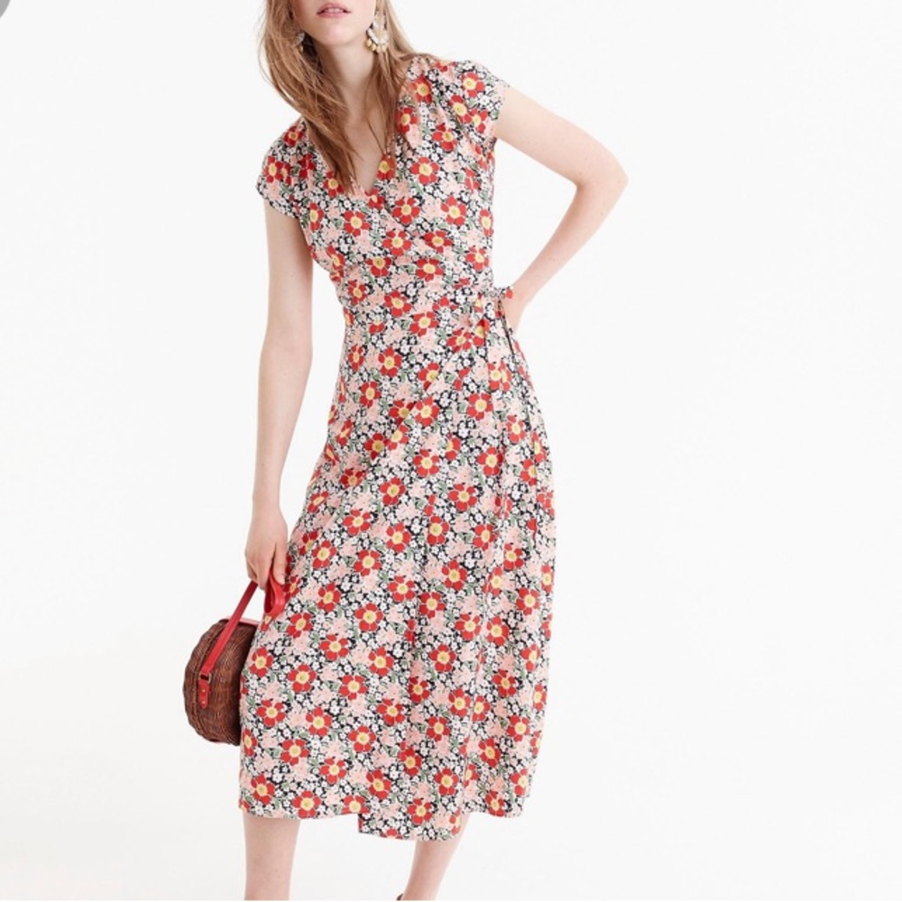 J. Crew Mercantile floral wrap dress XS